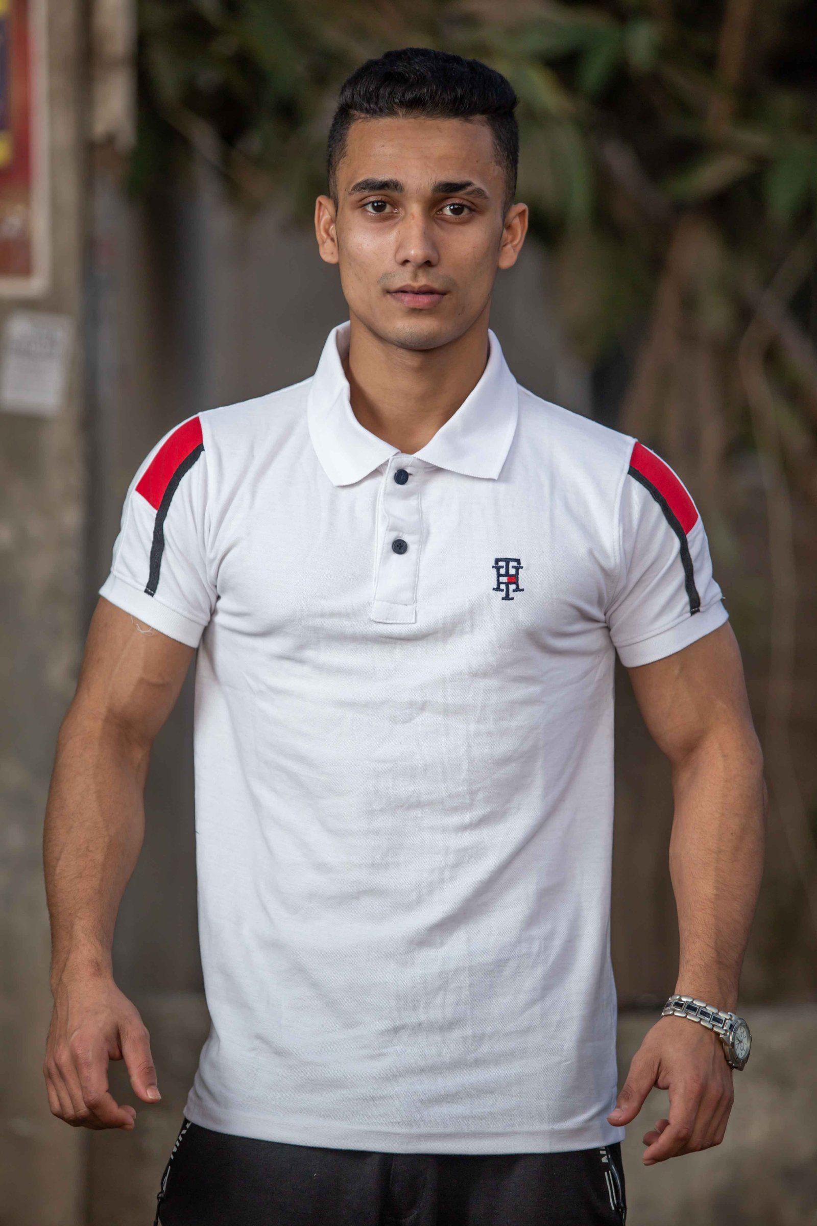 Trendy Contrast Half Sleeve polo Shirt