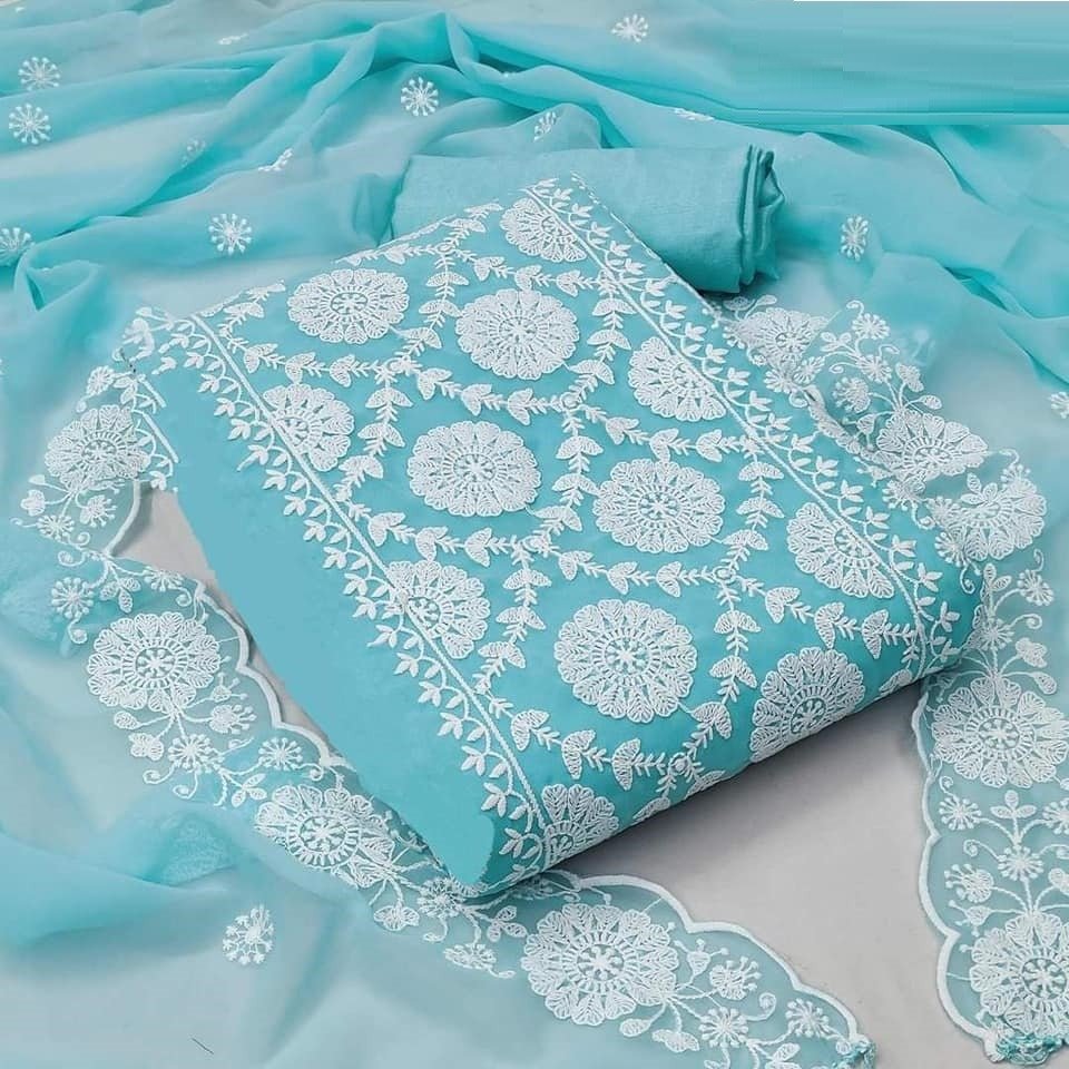 New digeiner indian Tissu all over Ambutari work four pieces collection for women ( 4 pieces)