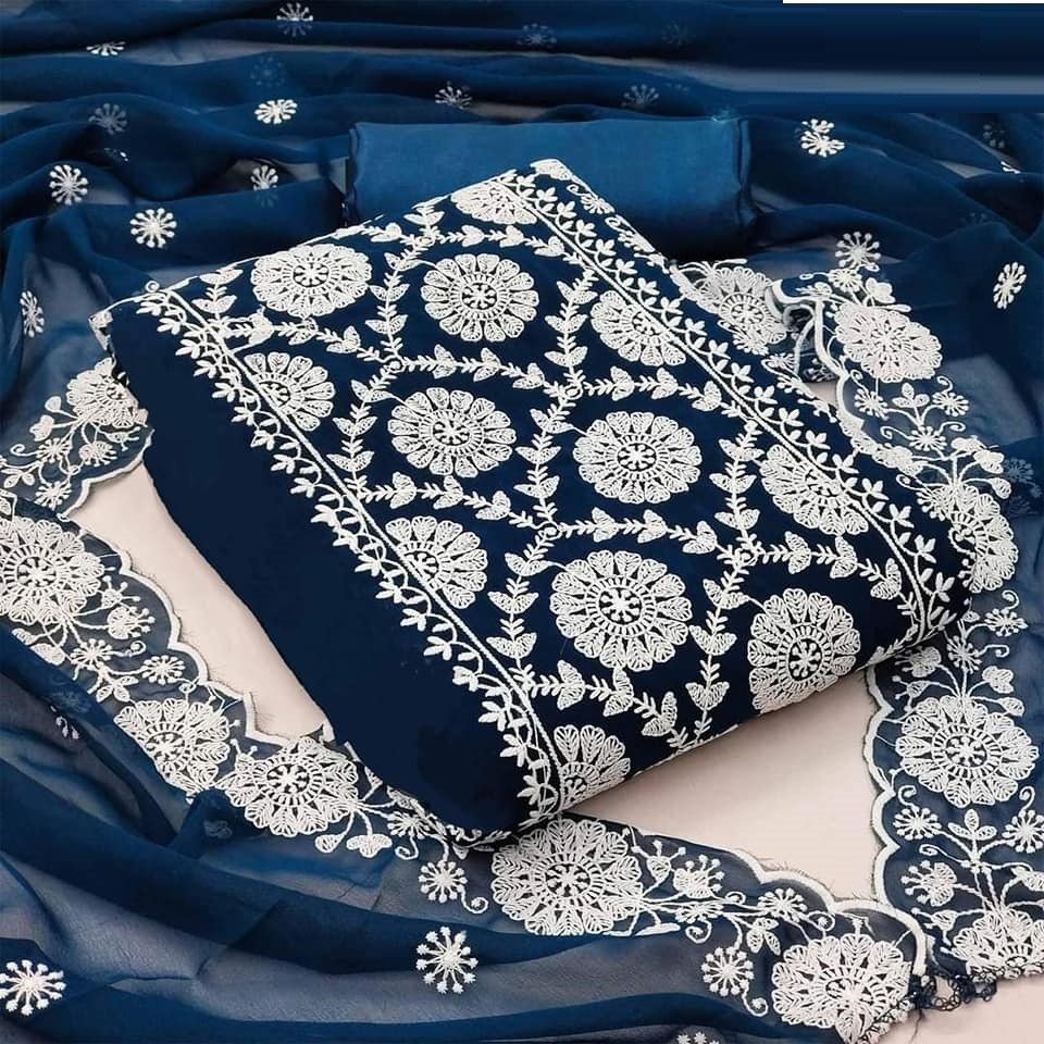 New digeiner indian Tissu all over Ambutari work four pieces collection for women ( 4 pieces)